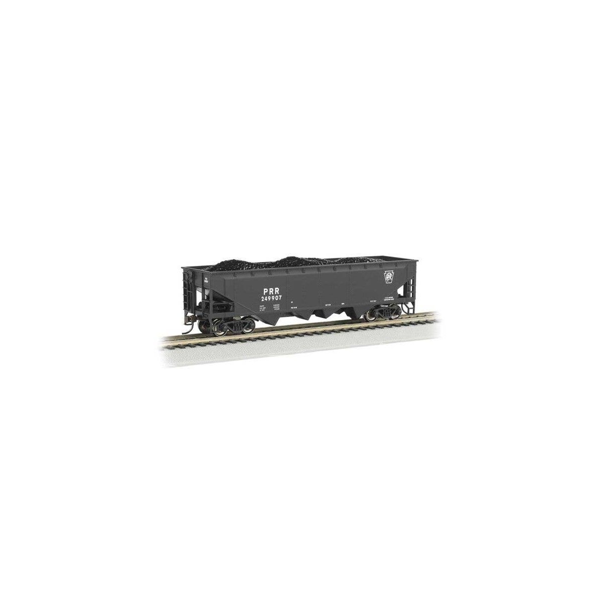 40′ Quad Hopper - Ready to Run - Silver Series(R) -- Pennsylvania Railroad 249907 (black), HO, Bachmann Industries 17603