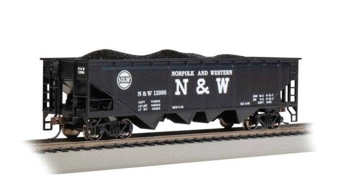 40′ Quad Hopper - Ready to Run - Silver Series(R) -- Norfolk & Western 12986 (black Block N&, HO, Bachmann Industries 17607
