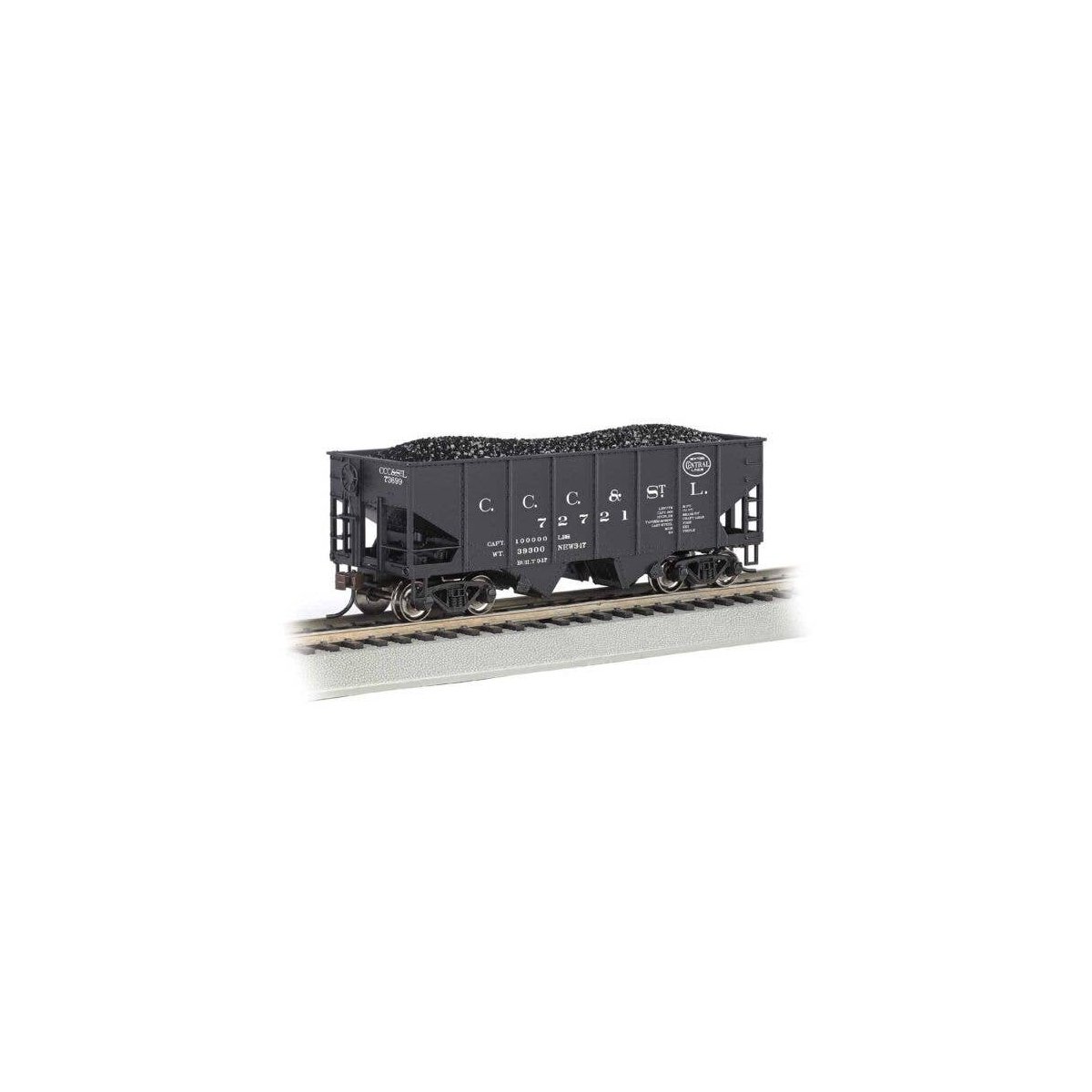 USRA 55-Ton Outside-Braced Hopper with Load - Ready to Run - Silver Series(R) -- New York Ce, HO, Bachmann Industries 19517
