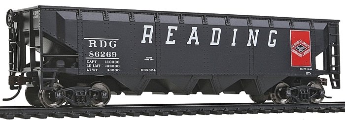Offset Hopper - Ready to Run -- Reading (black, red Large Lettering, Anthracite Logo), HO, WalthersTrainline 1422