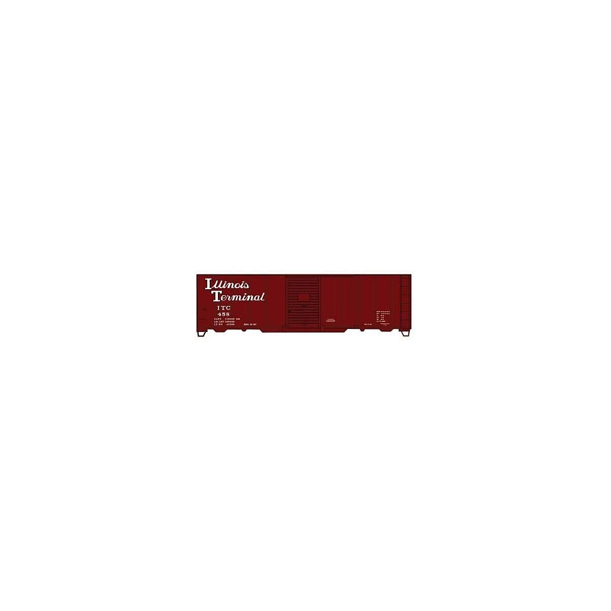 AAR 40′ Single-Door Steel Boxcar - Kit -- Illinois Terminal 458 (Boxcar Red, white, Script Lettering, HO, Accurail Inc 3565