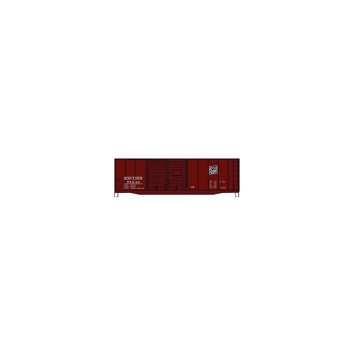 ACF 2-Bay Covered Hopper - Kit -- Soo Line 75936 (Boxcar Red, black), HO, Accurail Inc 3644