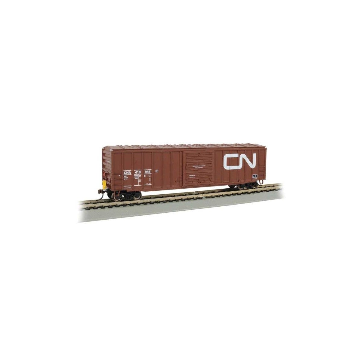 ACF 50`6` Outside-Braced Boxcar - Flashing Rear End Device - Ready to Run -- Canadian National CNA 419086 (Boxcar Red, Large Noo