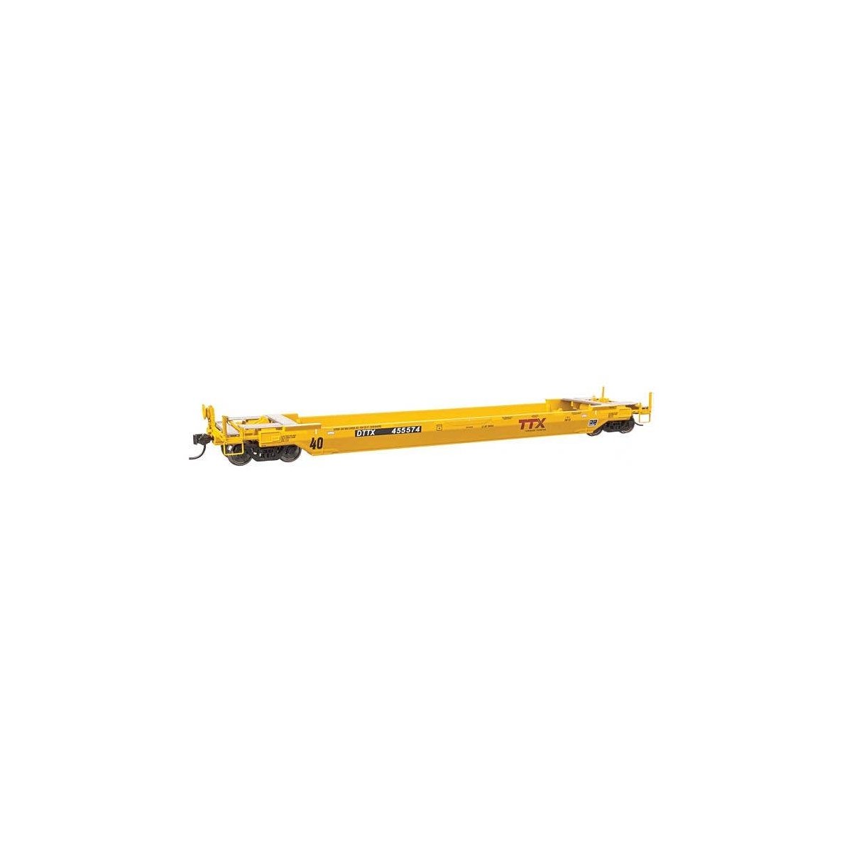 Gunderson Rebuilt All-Purpose 40′ Well Car - Ready-To-Run -- DTTX (Forward Thinking) 455574, HO, WalthersProto 109142