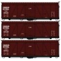 Fowler 36′ Wood Boxcar 3-Pack - Kit -- Canadian National 426539, 426780, 426917 (Boxcar Red), HO, Accurail Inc 8154