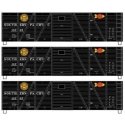40′ 6-Panel Single-Sheathed Wood Boxcar w/Steel Doors & Ends 3-Pack - Kit -- Southern Pacific 14728, 14752, 14797 (black, yell