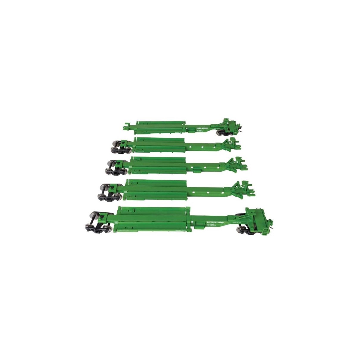 263` Five-Unit All-Purpose 48` Spine Car - Ready to Run -- Burlington Northern 637502, HO, WalthersMainline 5264