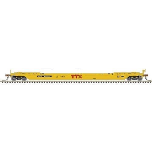 53′ Rebuilt Well Car - Ready to Run - Master(R) -- TTX DTTX 471558 (yellow, red, smal, N, Atlas Model Railroad Co. 50007039
