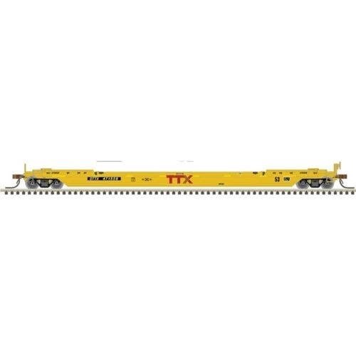 53′ Rebuilt Well Car - Ready to Run - Master(R) -- TTX DTTX 475583 (yellow, red, smal, N, Atlas Model Railroad Co. 50007042