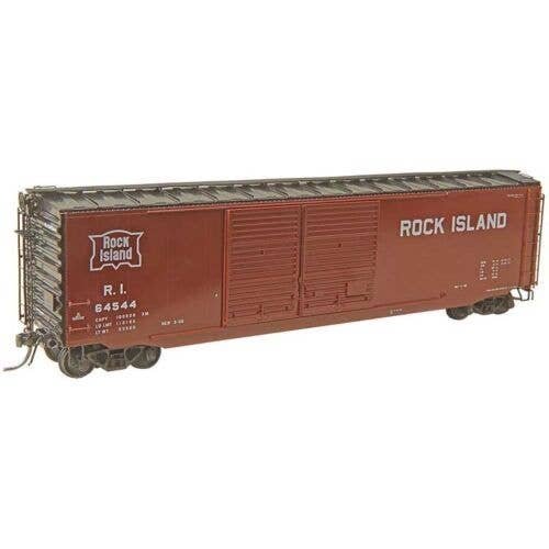 50′ PS-1 Double-Door Boxcar - Ready to Run -- Rock Island 64544 (As-Delivered 1960, Boxcar Red, black), HO, Kadee Quality Prod