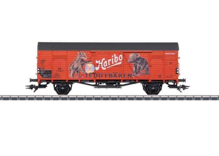 Type Gl 22 Boxcar - 3-Rail - Ready to Run -- Haribo (Era III, orange, white, brown), HO, Marklin, Inc 46384