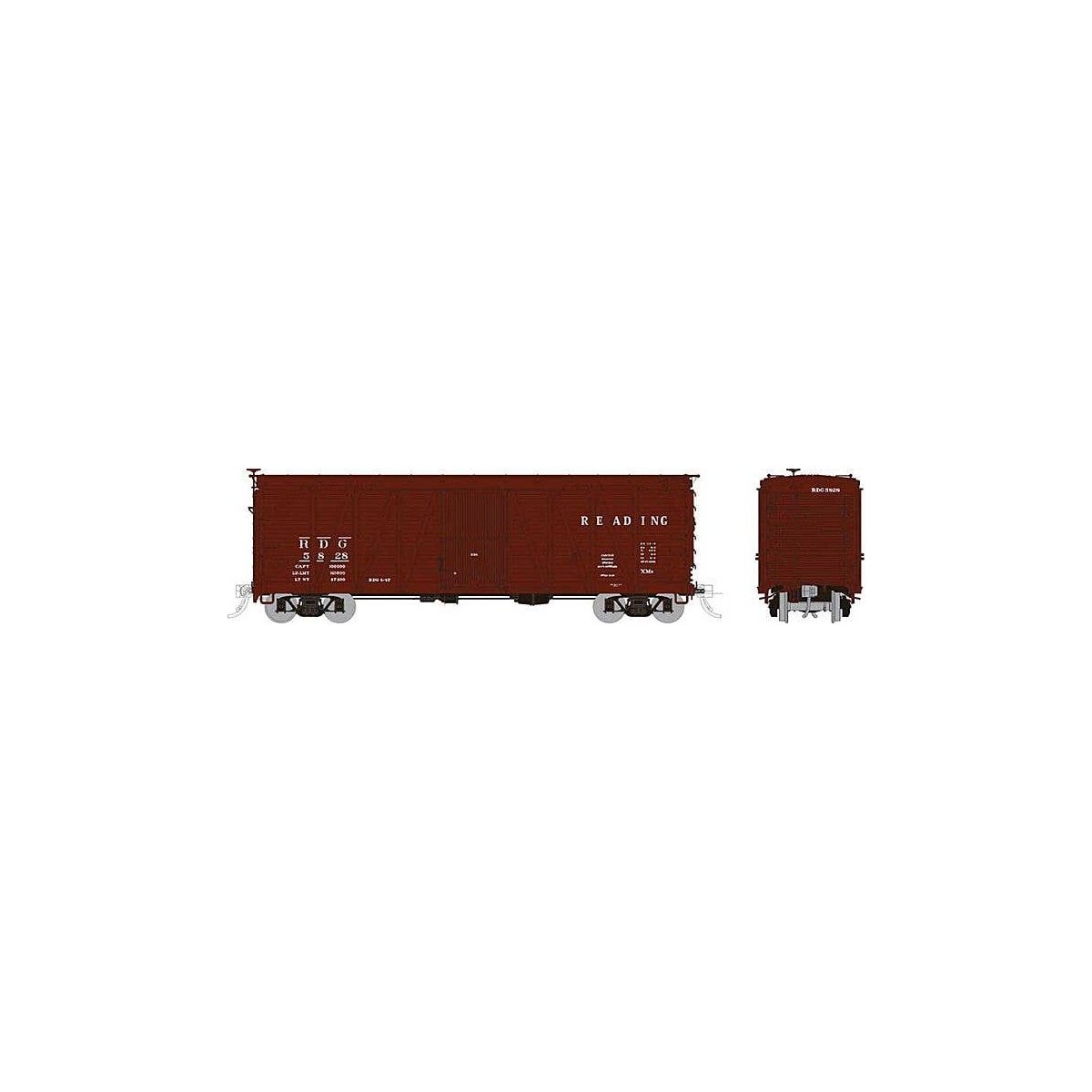 USRA Single-Sheathed Wood Boxcar - Ready to Run -- Reading (Boxcar Red), HO, Rapido Trains Inc 142013A
