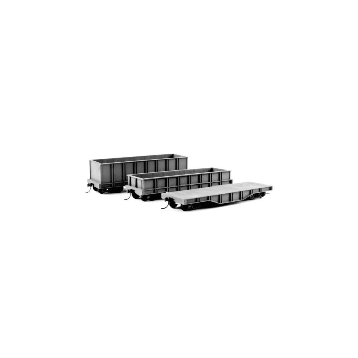 3-in-1 Mill Gondola 3-Pack - Kit -- Undecorated, HO, State Tool & Die 775