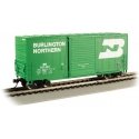 40′ Steel Hi-Cube, Sliding-Door Boxcar - Ready-to-Run -- Burlington Northern 281480 (Cascade Green, white Large Logo, Letterin