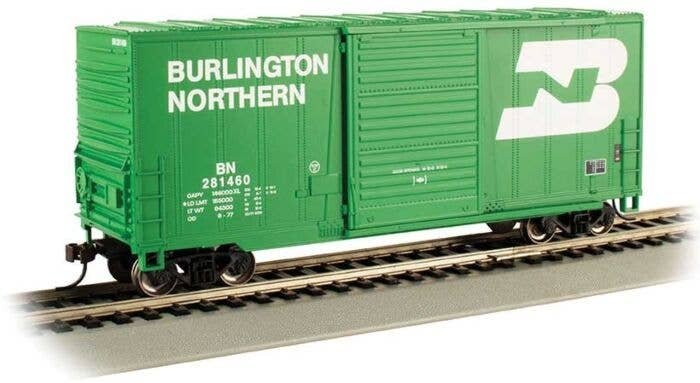 40′ Steel Hi-Cube, Sliding-Door Boxcar - Ready-to-Run -- Burlington Northern 281480 (Cascade Green, white Large Logo, Letterin