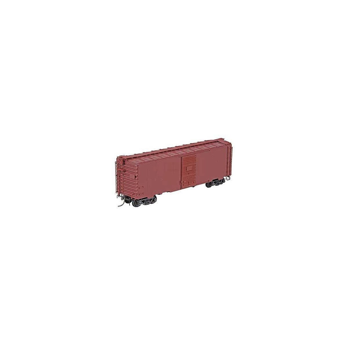 Pullman-Standard PS-1 40` Boxcar w/6` Door - Ready to Run -- Undecorated (Dark Tuscan), HO, Kadee Quality Products 4000