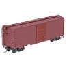 Undecorated 40` PS-1 Boxcar Post-1954 w/8` Low Tack Doors Standard Couplers -- Boxcar Red, HO, Kadee Quality Products 5200