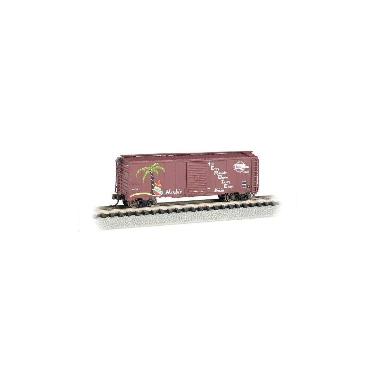 AAR 40′ Steel Boxcar - Ready to Run - Silver Series(R) -- Missouri Pacific Herb-1 (Boxcar Red, Herbie Safety Car), N, Bachmann