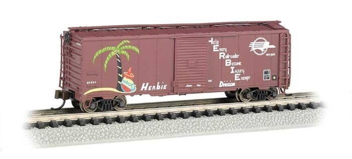 AAR 40′ Steel Boxcar - Ready to Run - Silver Series(R) -- Missouri Pacific Herb-1 (Boxcar Red, Herbie Safety Car), N, Bachmann