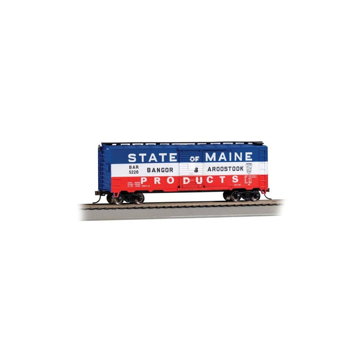Pullman-Standard 40′ Steel Boxcar - Ready to Run - Silver Series(R) -- Bangor & Aroostook, HO, Bachmann Industries 17038