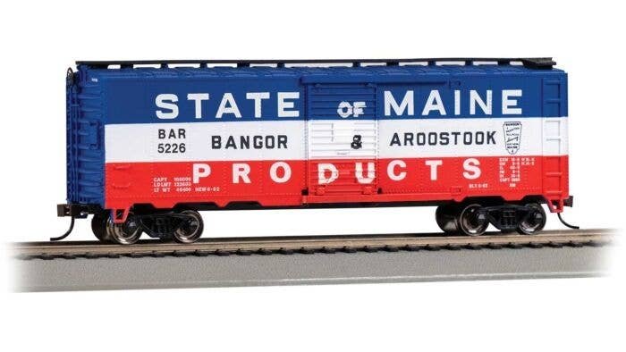 Pullman-Standard 40′ Steel Boxcar - Ready to Run - Silver Series(R) -- Bangor & Aroostook, HO, Bachmann Industries 17038