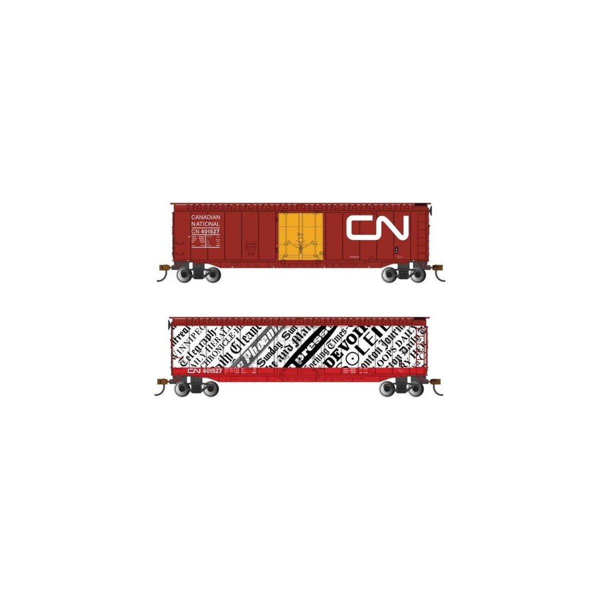 50′ Plug-Door Boxcar - Ready to Run - Silver Series(R) -- Canadian National 401527 (Side A Newspring Display, Side B Boxcar Re