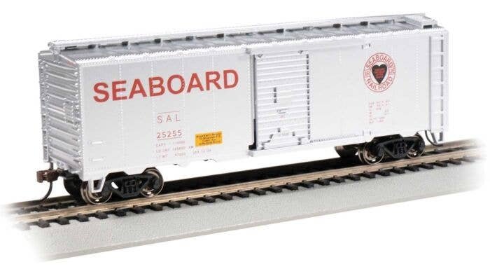 Pullman-Standard PS-1 40′ Steel Boxcar - Ready to Run - Silver Series(R) -- Seaboard Air Line 2525 (silver, red, Heart Logo, B