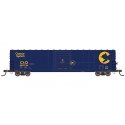 60′ PS-1 Single-Door Boxcar - Ready to Run -- Chessie System C&O (blue, yellow), HO, Intermountain Railway Company 46931