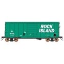 1937 AAR 10`6` Boxcar, 4-3-1 Improved Dreadnaught Ends, 6` Door - Ready to -- Rock Island (green, white, Billboard Lettering), H