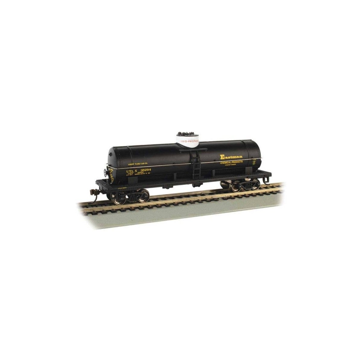 40′ Single-Dome Tank Car - Ready to Run - Silver Series(R) -- Eastman Chemical Products UTLX, HO, Bachmann Industries 17811