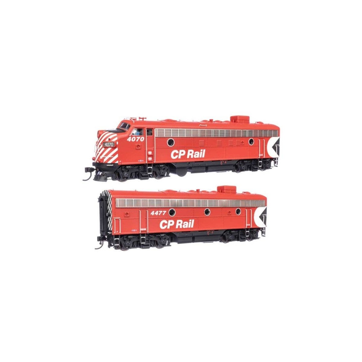 EMD FP7 & F7B Standard DC -- Canadian Pacific 4070 & 4477 (red, white w/Multi-mark), HO, WalthersProto 49551