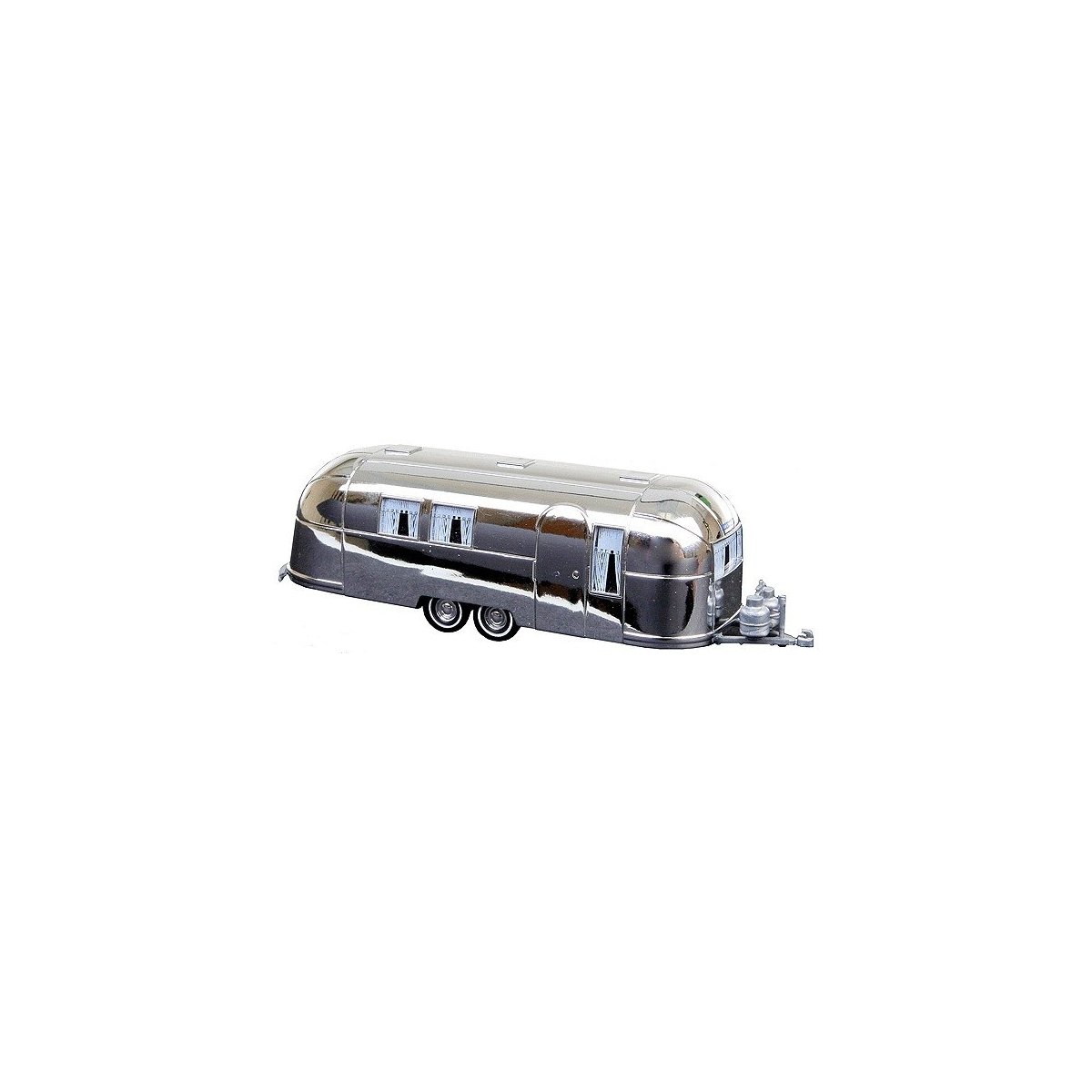 1958 Airstream Aluminum Camping Trailer - Assembled -- Silver, HO, Busch Gmbh & Co Kg 44982