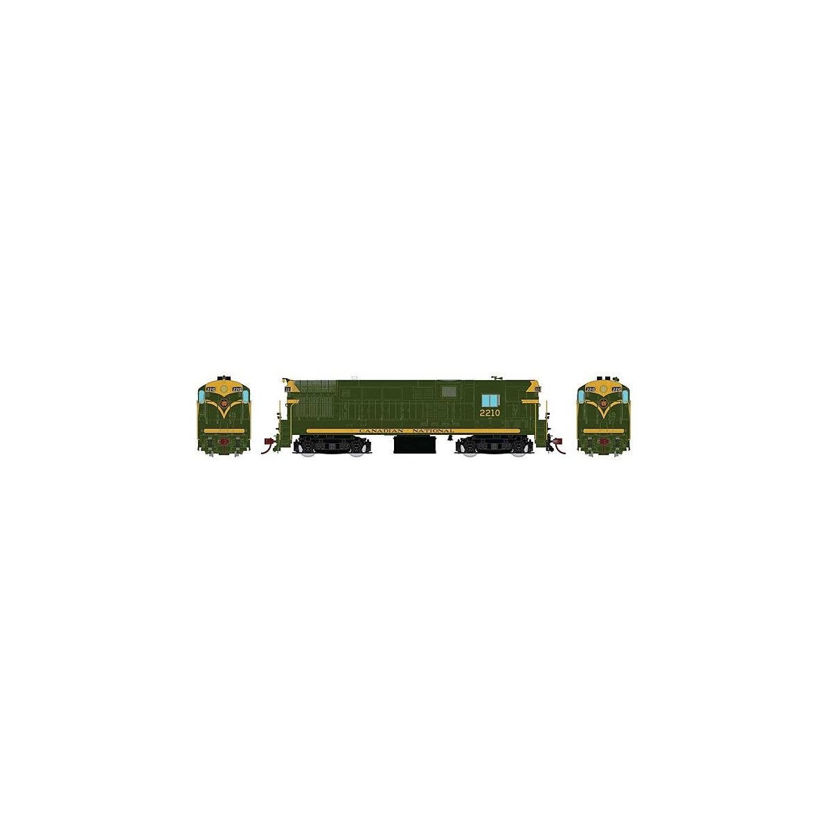 FM H16-44 Phase III - Standard DC -- Canadian National 2210 (green, gold), HO, Rapido Trains Inc 44027