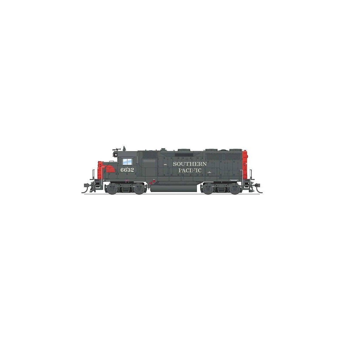 EMD GP35 Low Nose - Standard DC - Stealth -- Southern Pacific 6643 (gray, red, Roadnumbe, HO, Broadway Limited Imports 8946