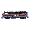 EMD F40PH Commuter Version - Standard DC -- Chicago Metra 149 (2024 Scheme, blue, black, orange, m, HO, Kato USA Inc 376575