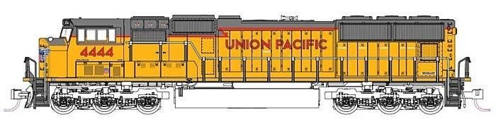 EMD SD70M with Flat Radiators - DCC -- Union Pacific 4444 (Armour Yellow, gray, red, yellow Fra, N, Kato USA Inc 1767618DCC
