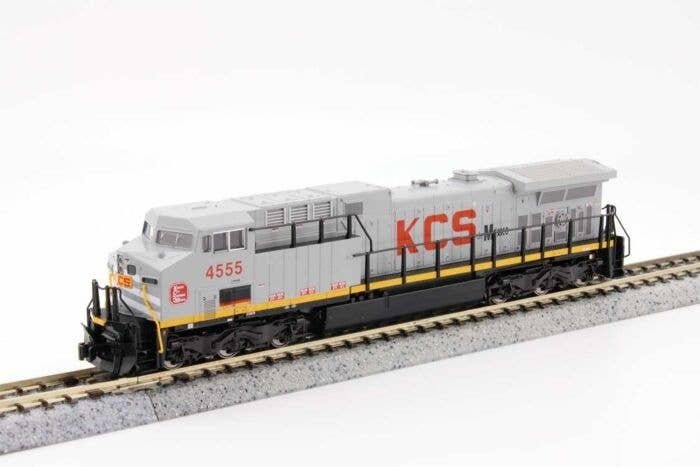 GE AC4400CW Low Numberboards - Standard DC -- Kansas City Southern de Mexico 4555 (gray, red, yell, N, Kato USA Inc 1767046