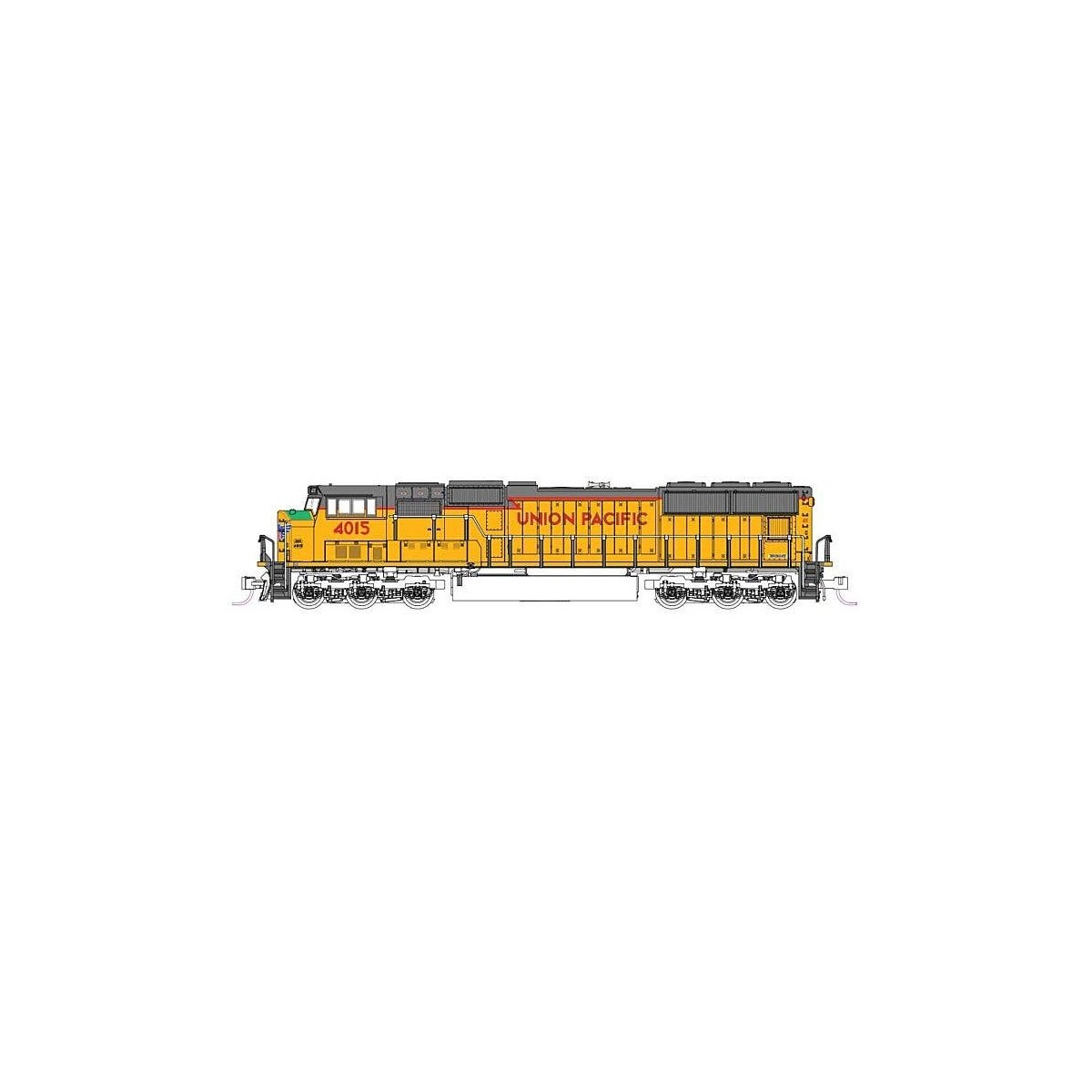 EMD SD70M w/Standard Flat Radiators - Sound and DCC -- Union Pacific 4015 (Excursion Scheme, Armo, N, Kato USA Inc 1764015S
