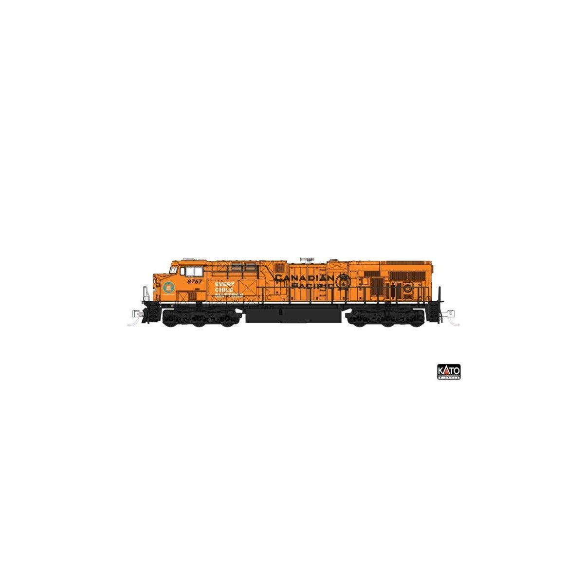 GE ES44AC GEVO - Sound and DCC -- Canadian Pacific 8757 (Every Child Matters, orange, black, whit, N, Kato USA Inc 1768960S
