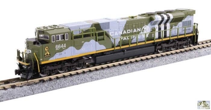 EMD SD70ACU - DCC -- Canadian Pacific 6644 (Military Heritage, D Day, green camouflage), N, Kato USA Inc 1768540DCC