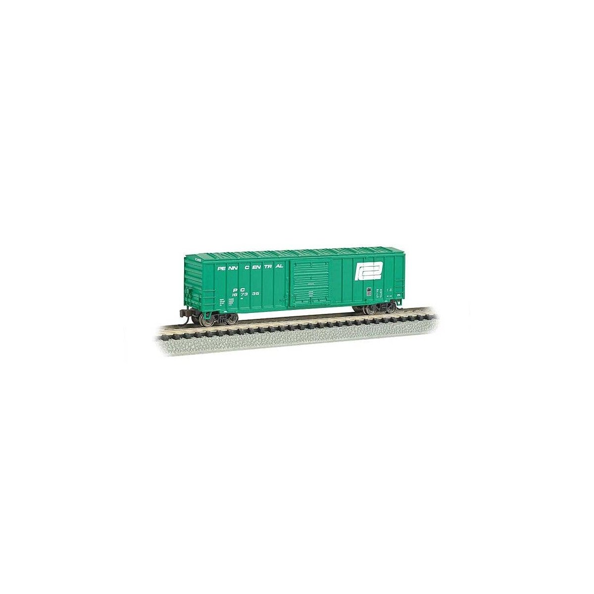ACF 50`6` Outside-Braced Sliding-Door Boxcar - Ready to Run - Silver Series -- Penn Central (Jade Green, Large Logo), N, Bachman