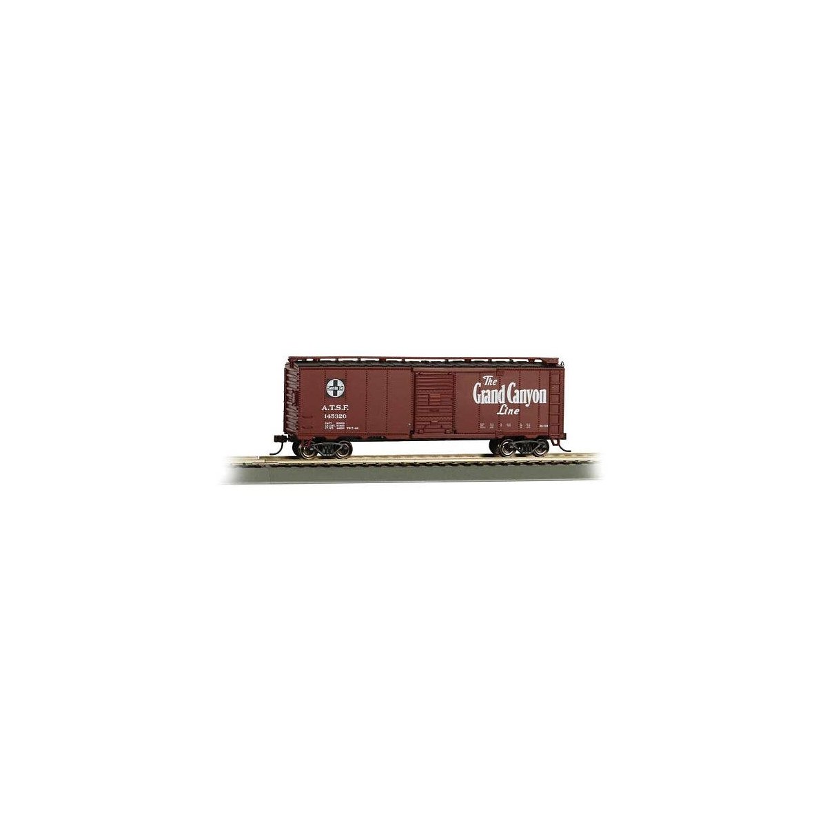 40` Steel Boxcar - Ready to Run -- Atchison, Topeka & Santa Fe (Boxcar Red Map Scheme, `Grand Canyon Line`), HO, Bachmann Indust