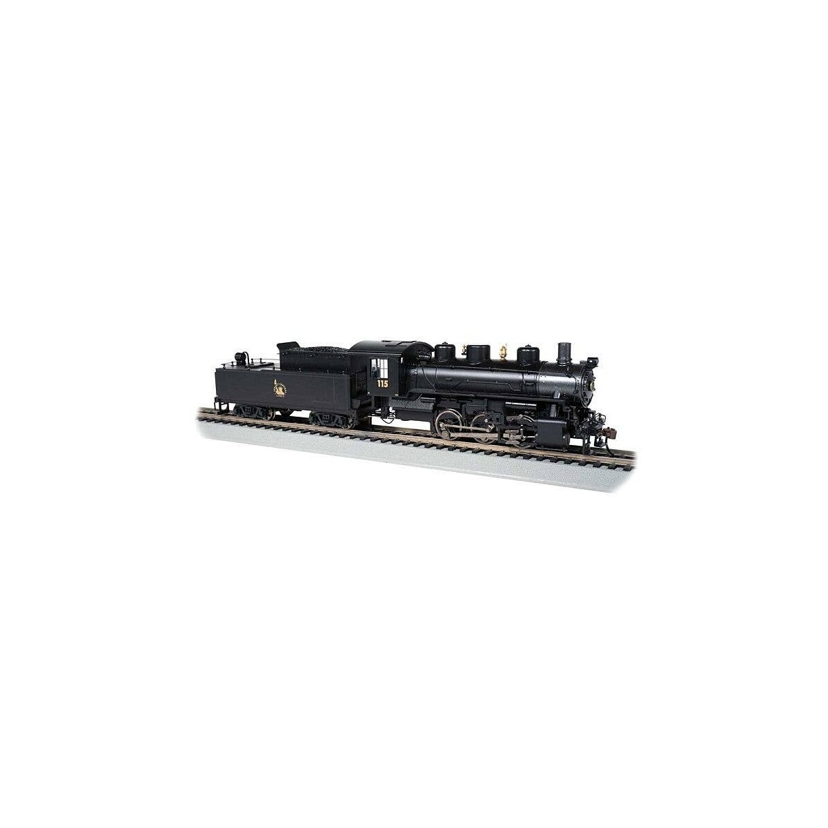 USRA 0-6-0 - Sound and DCC -- Central Railroad of New Jersey 115 (black, graphite, yellow Li, HO, Bachmann Industries 53805