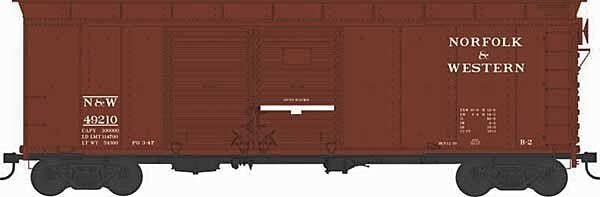 X31 B2 Double-Door Round Flush Roof Boxcar - Ready to Run -- Norfolk & Western 49210 (Blt. 12-36 Repack 3-47, Boxcar Red), HO, B