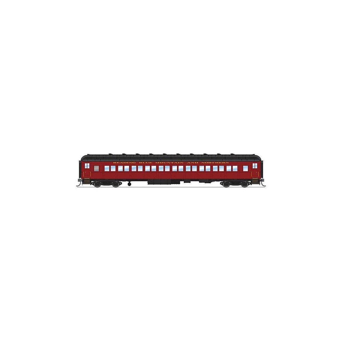 80′ PRR P70 Coach - Ready to Run -- Reading, Blue Mountain & Northern (Tuscan, black), HO, Broadway Limited Imports 9738