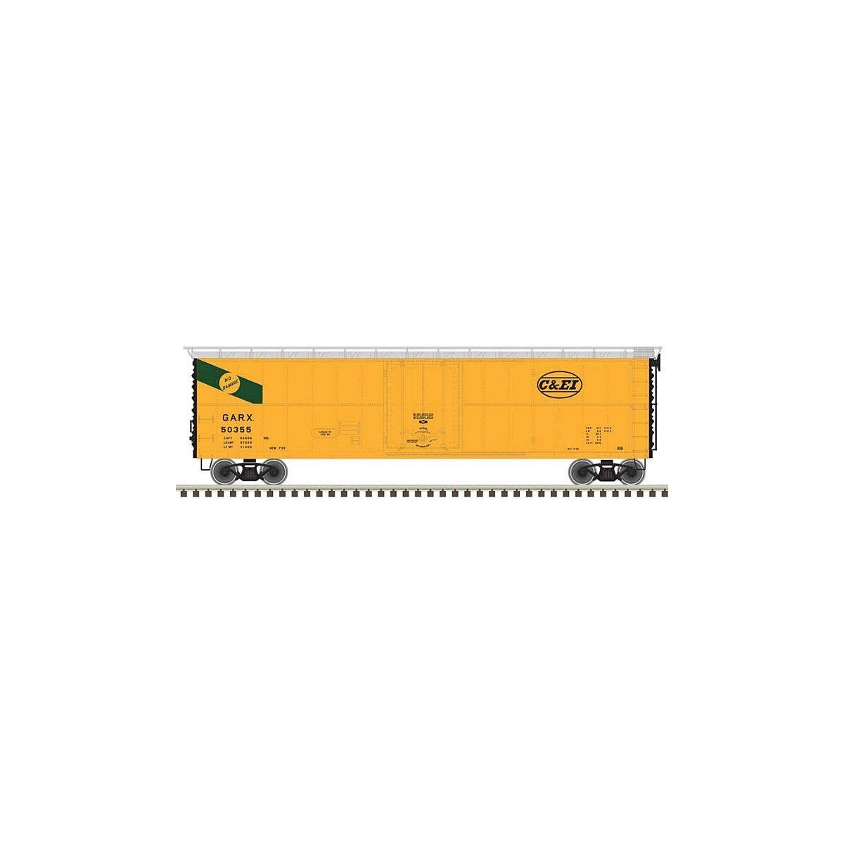 GARX Insulated 50′ Boxcar (Reefer) - Ready to Run - Master(R) -- Chicago & Eastern Illinois 50351 (yellow, black), HO, Atlas M