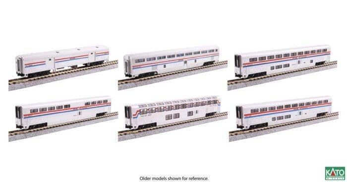 Amtrak Baggage Car & 5 Superliner I Car Set - Ready to Run -- Amtrak Superliner I Phase III 6 Car, N, Kato USA Inc 1063531