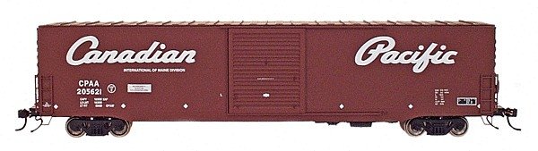 60` PS-1 Single-Door Boxcar - Ready to Run -- Canadian Pacific (Boxcar Red w/bold script `Canadian Pacific` in white), HO, Inter