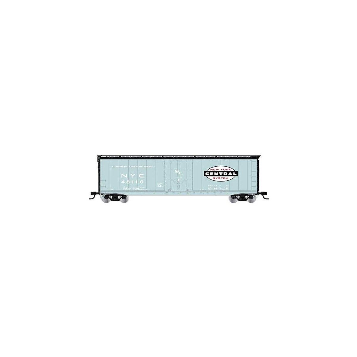 50′ Plug-Door Boxcar w/Roofwalk - Ready to Run -- New York Central 48158 (Jade Green, black, Large Cigar Band Logo), HO, Rivar