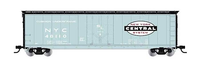 50′ Plug-Door Boxcar w/Roofwalk - Ready to Run -- New York Central 48158 (Jade Green, black, Large Cigar Band Logo), HO, Rivar